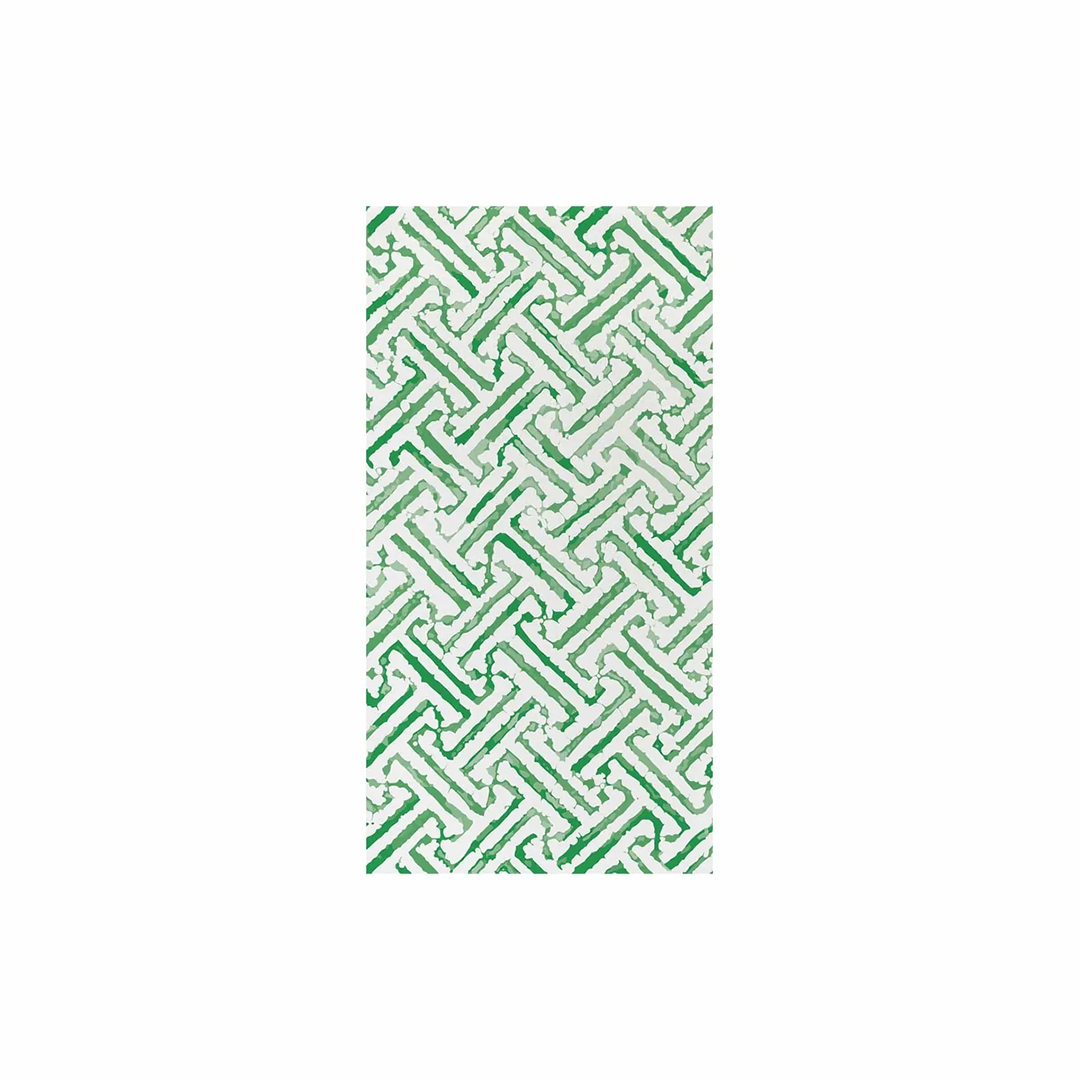 Greek Key Green Guest Towels