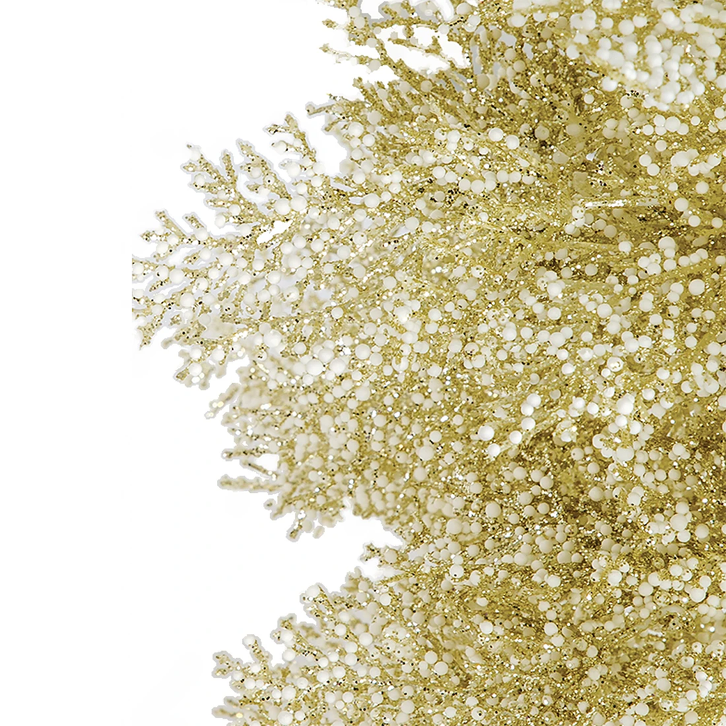 12" Glittered/Snowball Champagne Cedar Accent Trees
