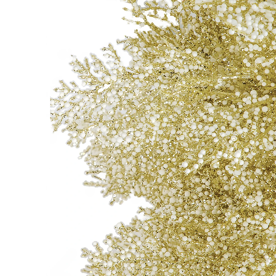 12" Glittered/Snowball Champagne Cedar Accent Trees