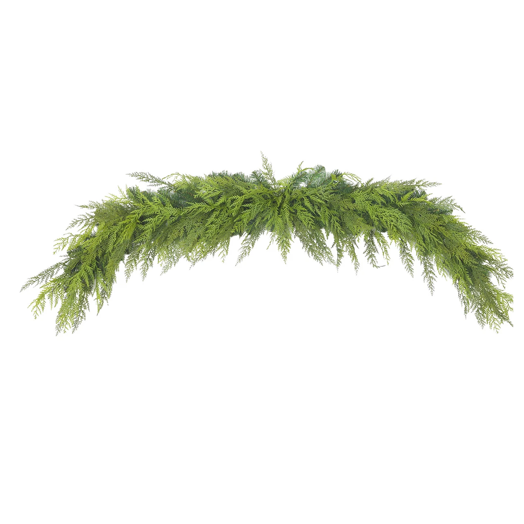 6' Natural Touch UV Cypress Mantlepiece Swag