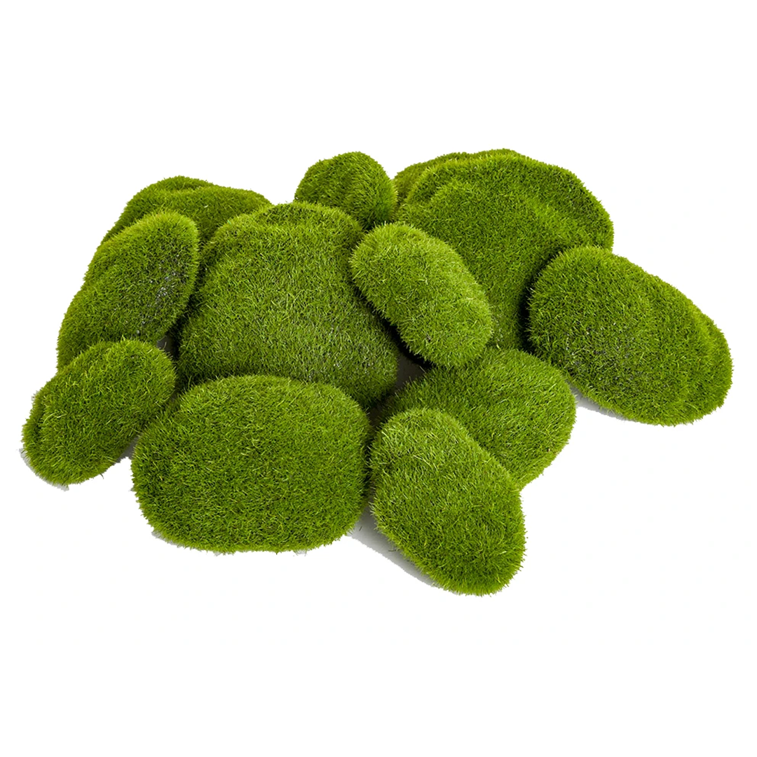 Artificial Green Moss Stones