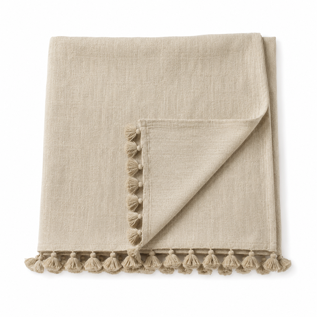 Provence Tassel Throw — Natural
