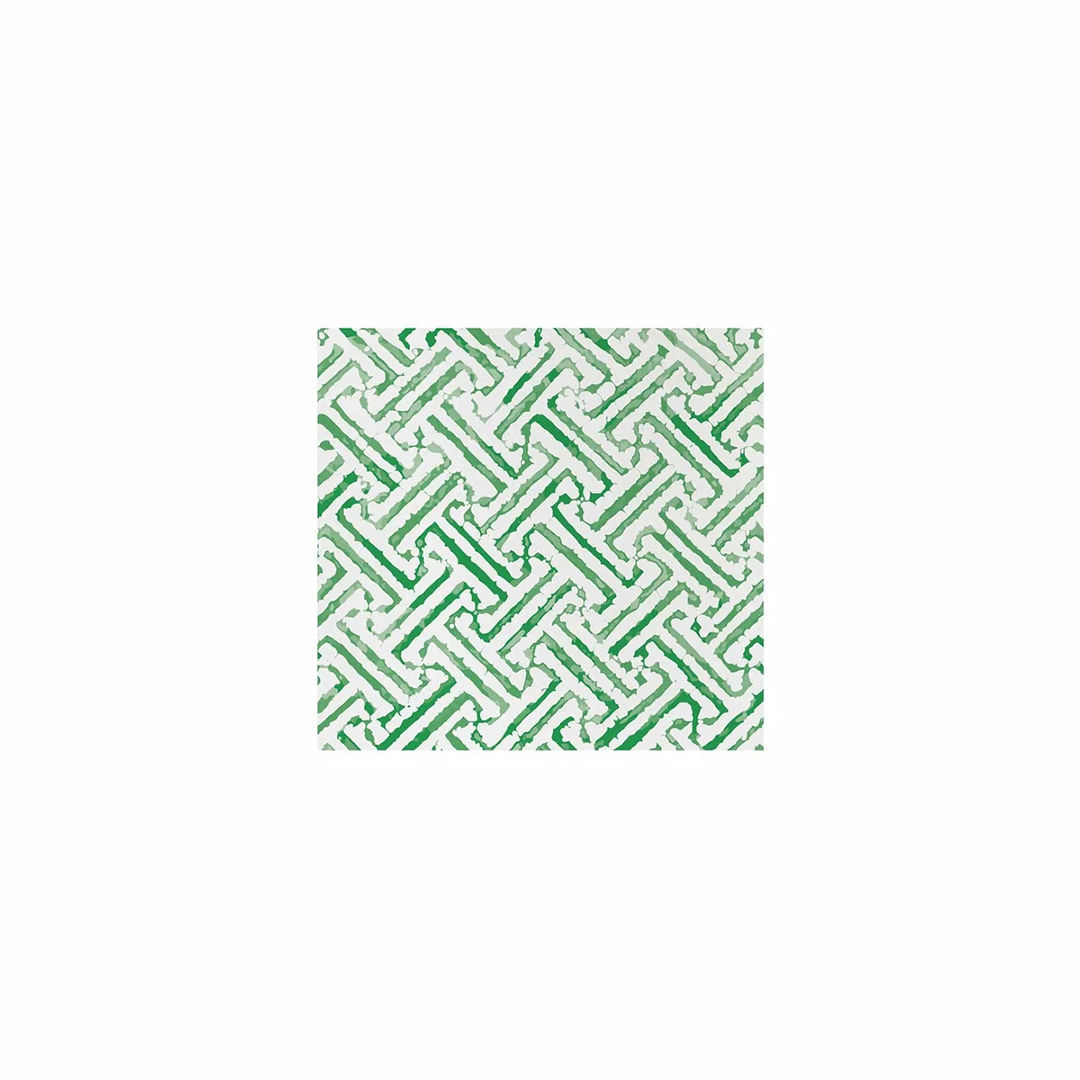 Greek Key Green Cocktail Napkins