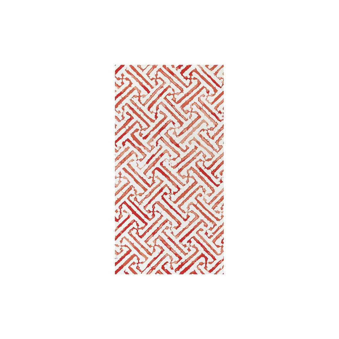 Greek Key Red Guest Towels