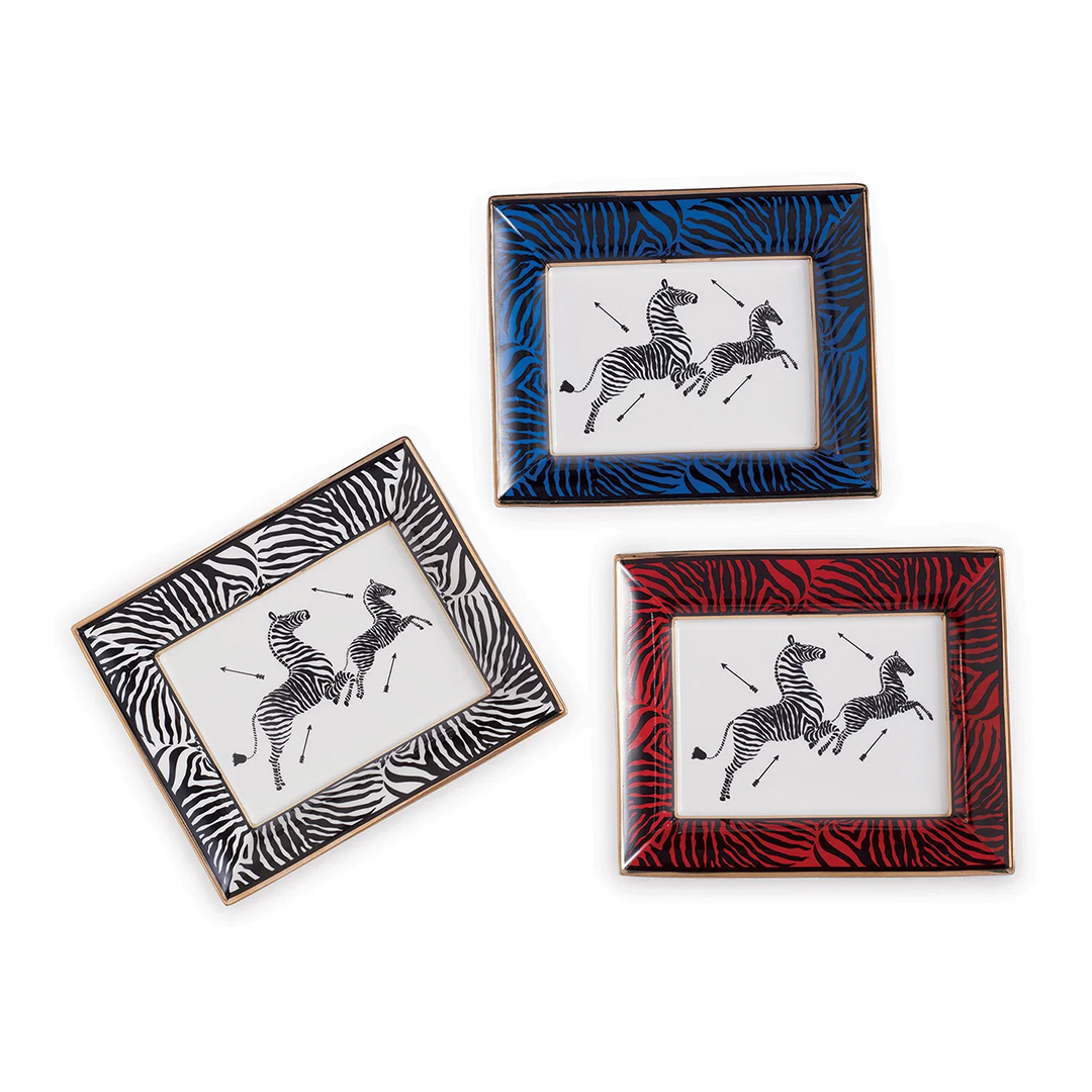 Ceramic Scalamandre Zebra Tray - Black & White