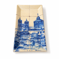 Porcelain Plate In Azure Village Pattern