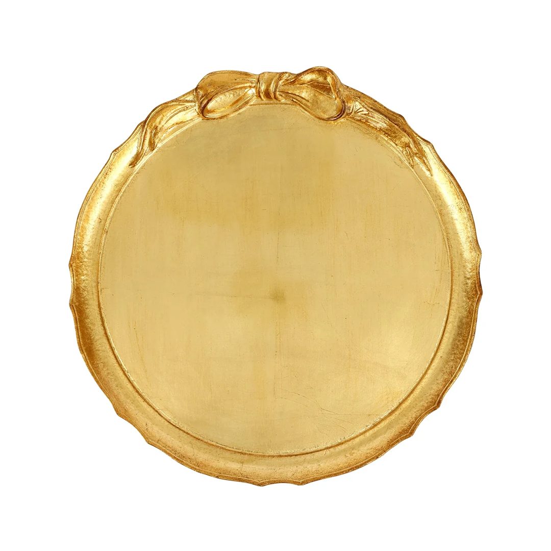 Florentine Gold Bow Round Tray