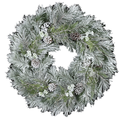 36" Flocked Long Leaf Wreath