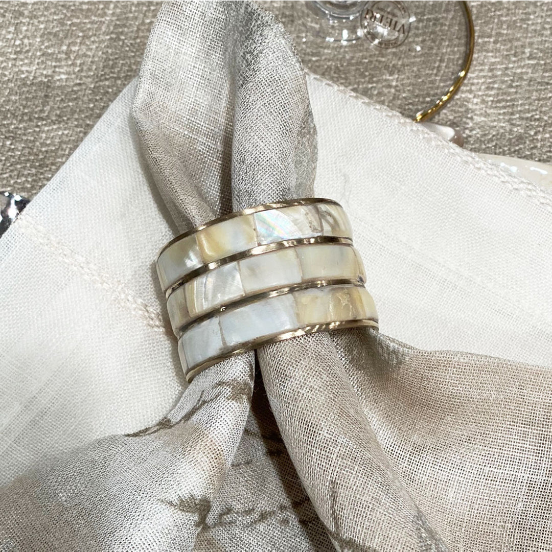 Mother of Pearl Napkin Ring- set of 4