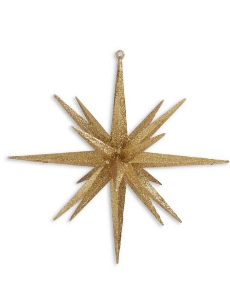 11" Multi-Point Gold Glittered Star Ornament