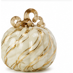 Crème Dorée Handblown Glass Pumpkin — Medium