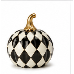 Noir et Ivoire Harlequin Pumpkin — Medium