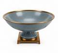 Ocean Blue Porcelain & Bronze Centerpiece- Arranged