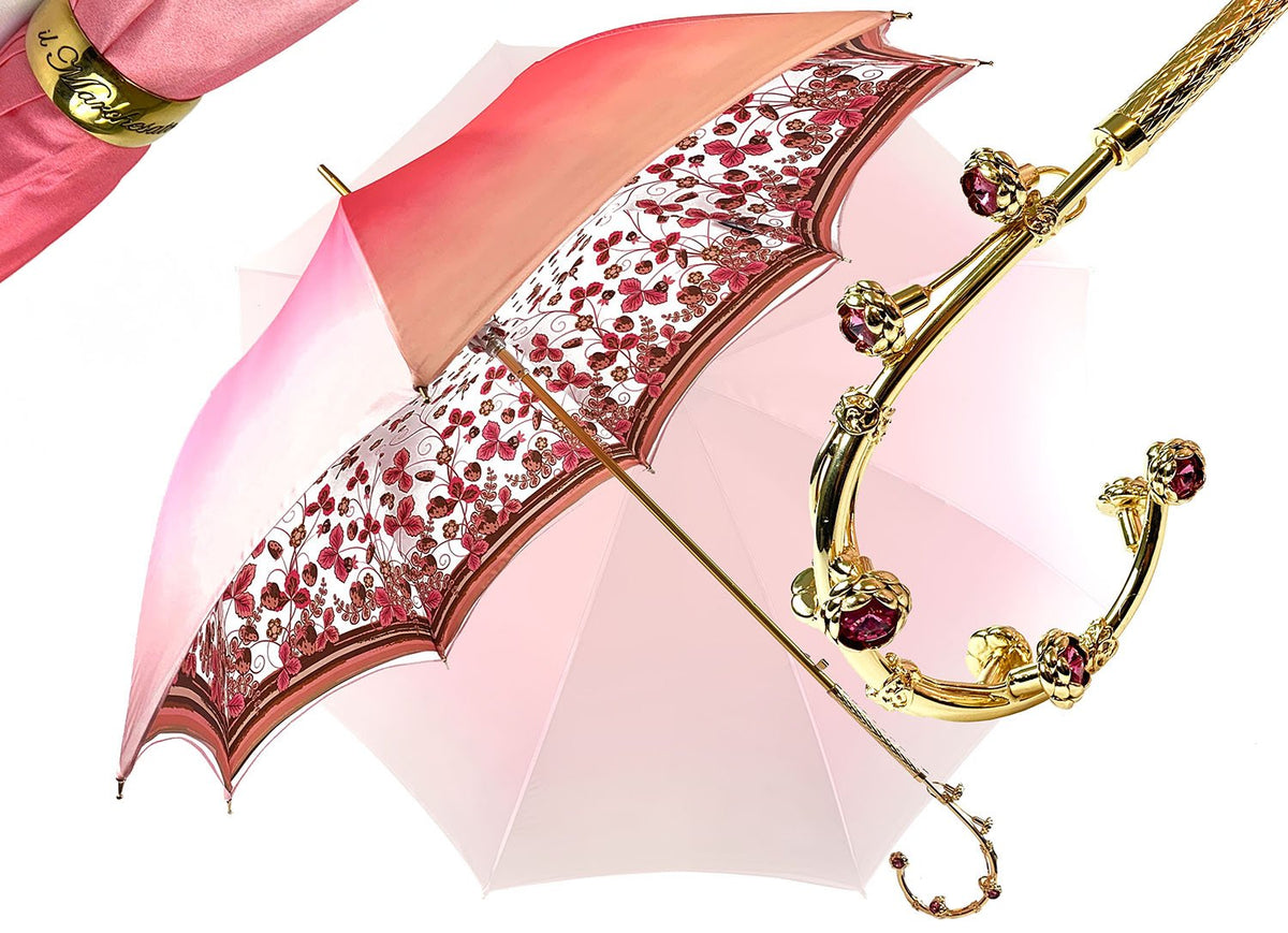 Blush Floral Handle Umbrella