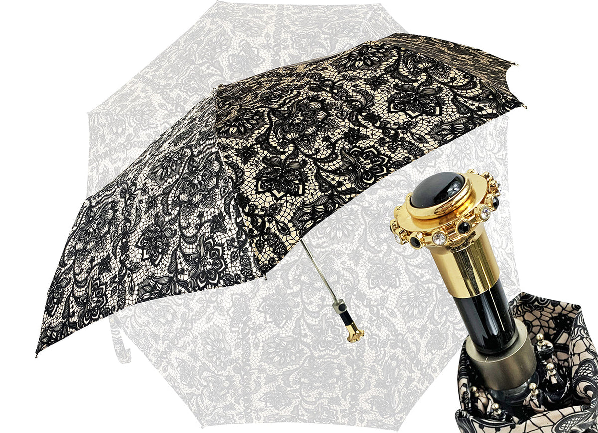 Lace Effect Jewel Umbrella