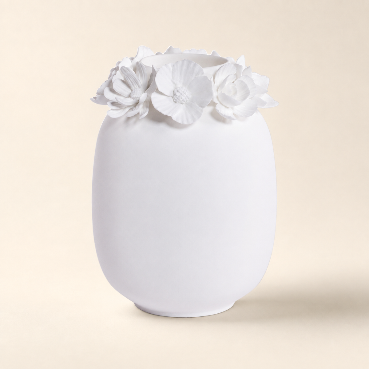 Tuileries Floral-Rim Bone China Vase