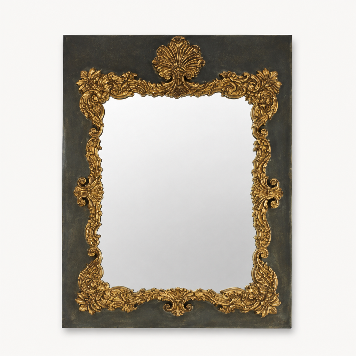 Chartres Gray-Green Gilt Mirror