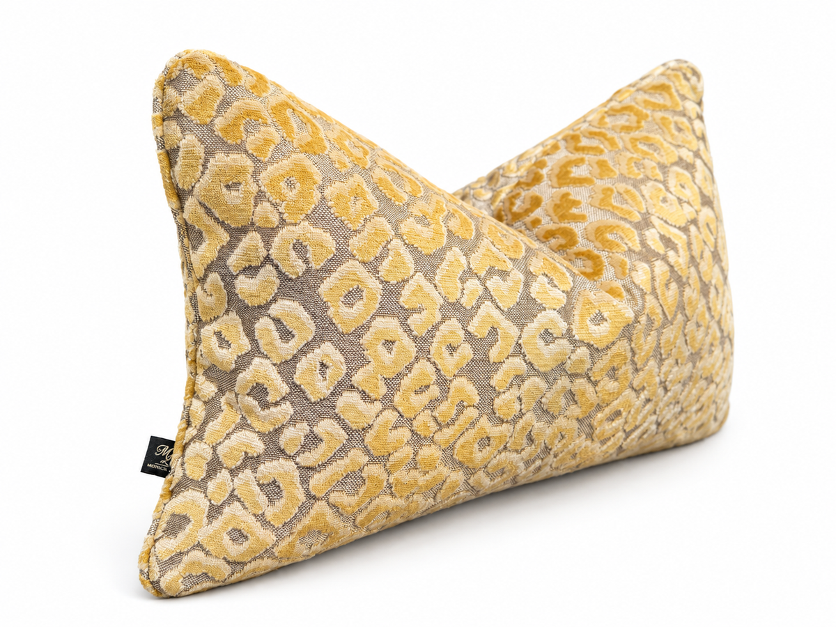 12"x20" Solène Golden Leopard Lumbar Pillow