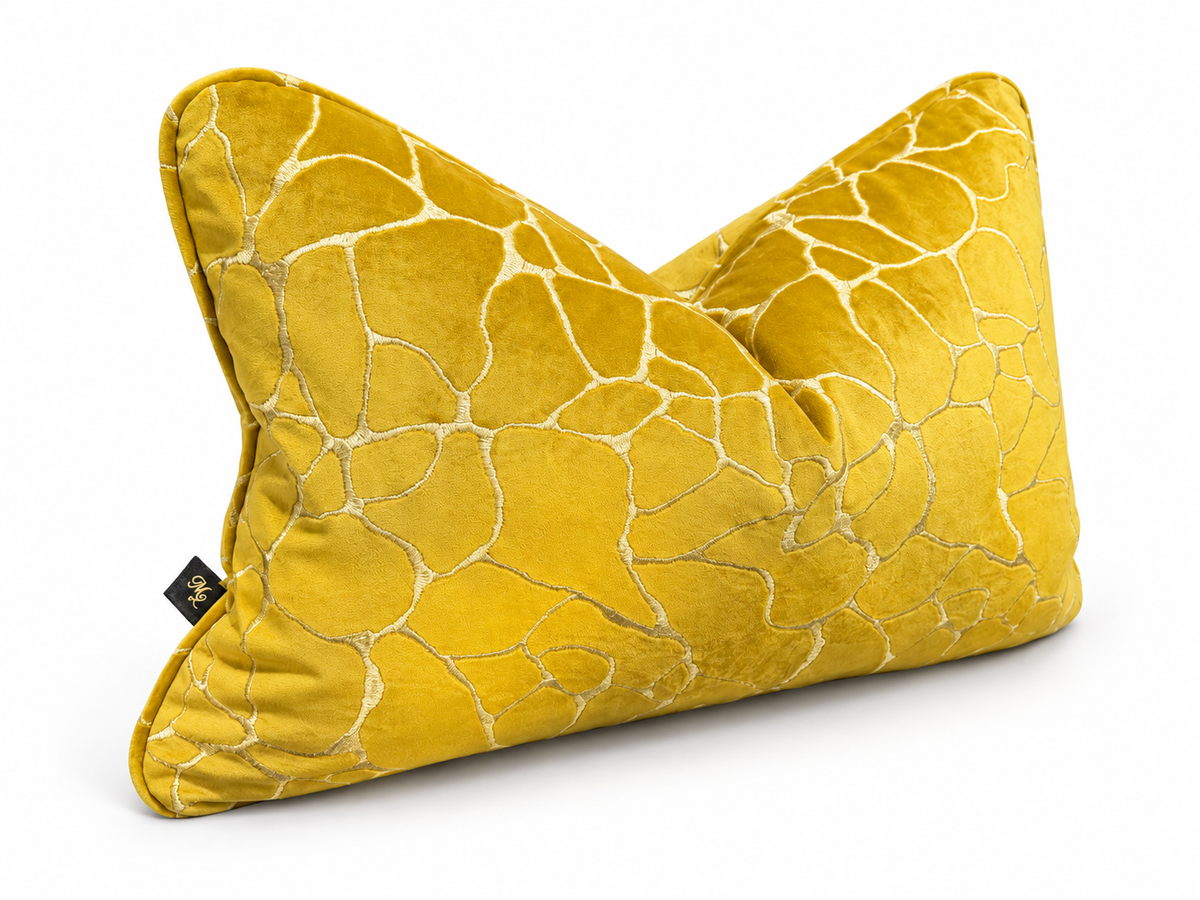 14"x22" Aurélie Golden Mosaic Lumbar Pillow