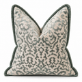 Célestine Mist Damask Pillow — 22"