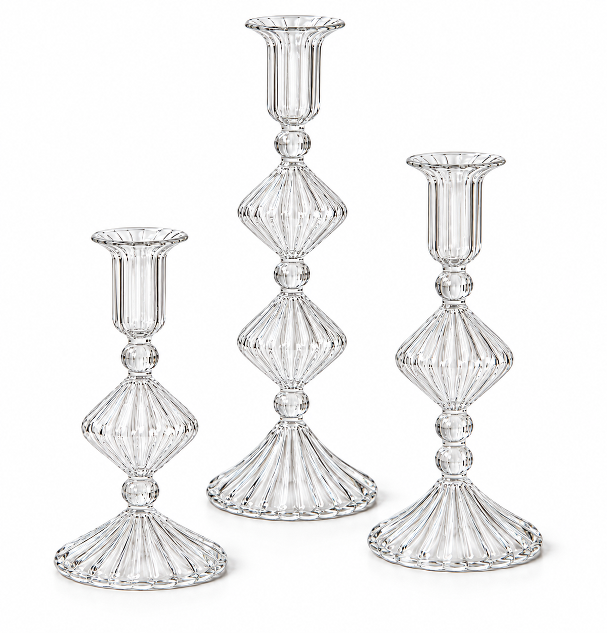 Candeliere Glass Taper Holders - Set