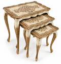 Hand Painted Florentine Wood Nesting Tables - Set of Three