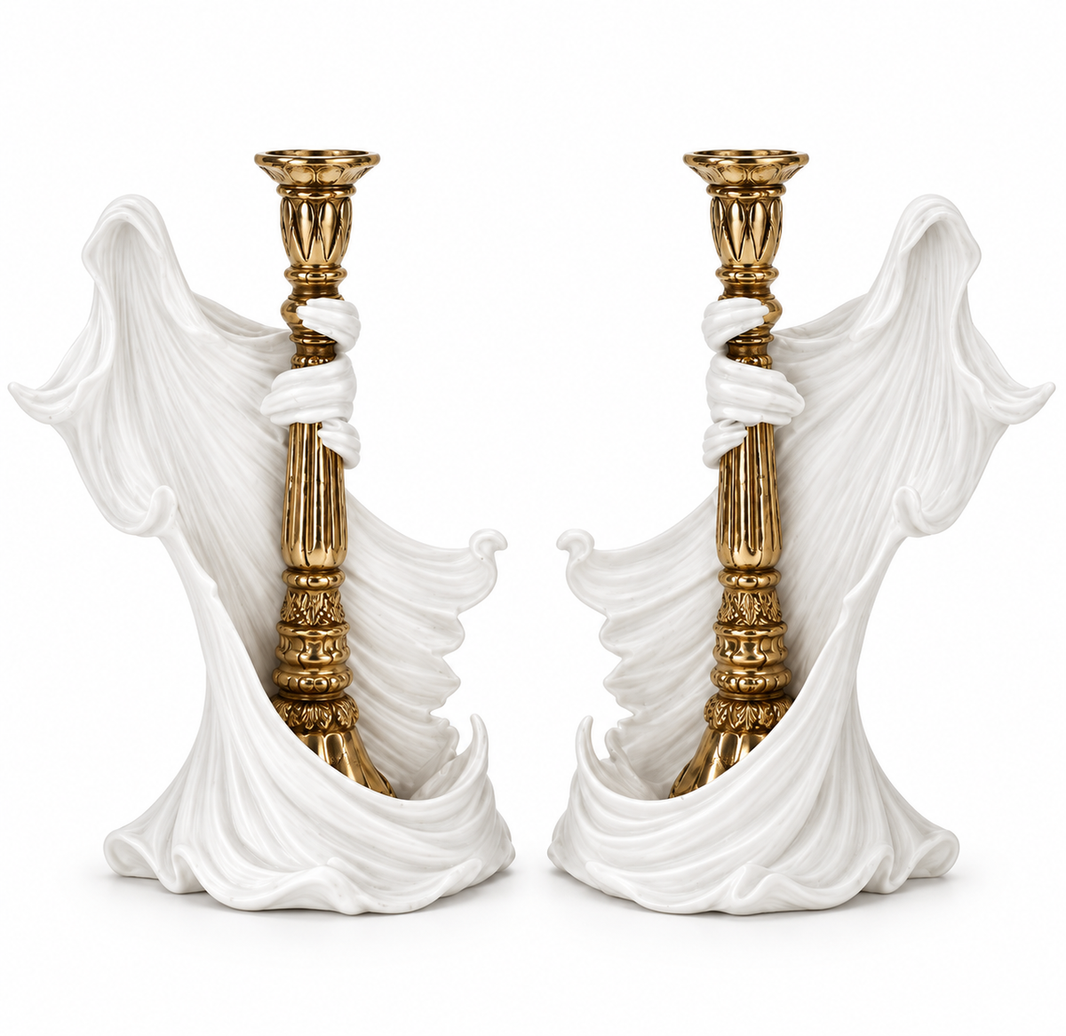 Les Fantômes Gilded Taper Holders — Set of Two