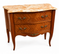 Louis XV Marquetry Bombé Chest with Stone Top