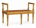 Louis XVI Gold Leaf Caned Bench