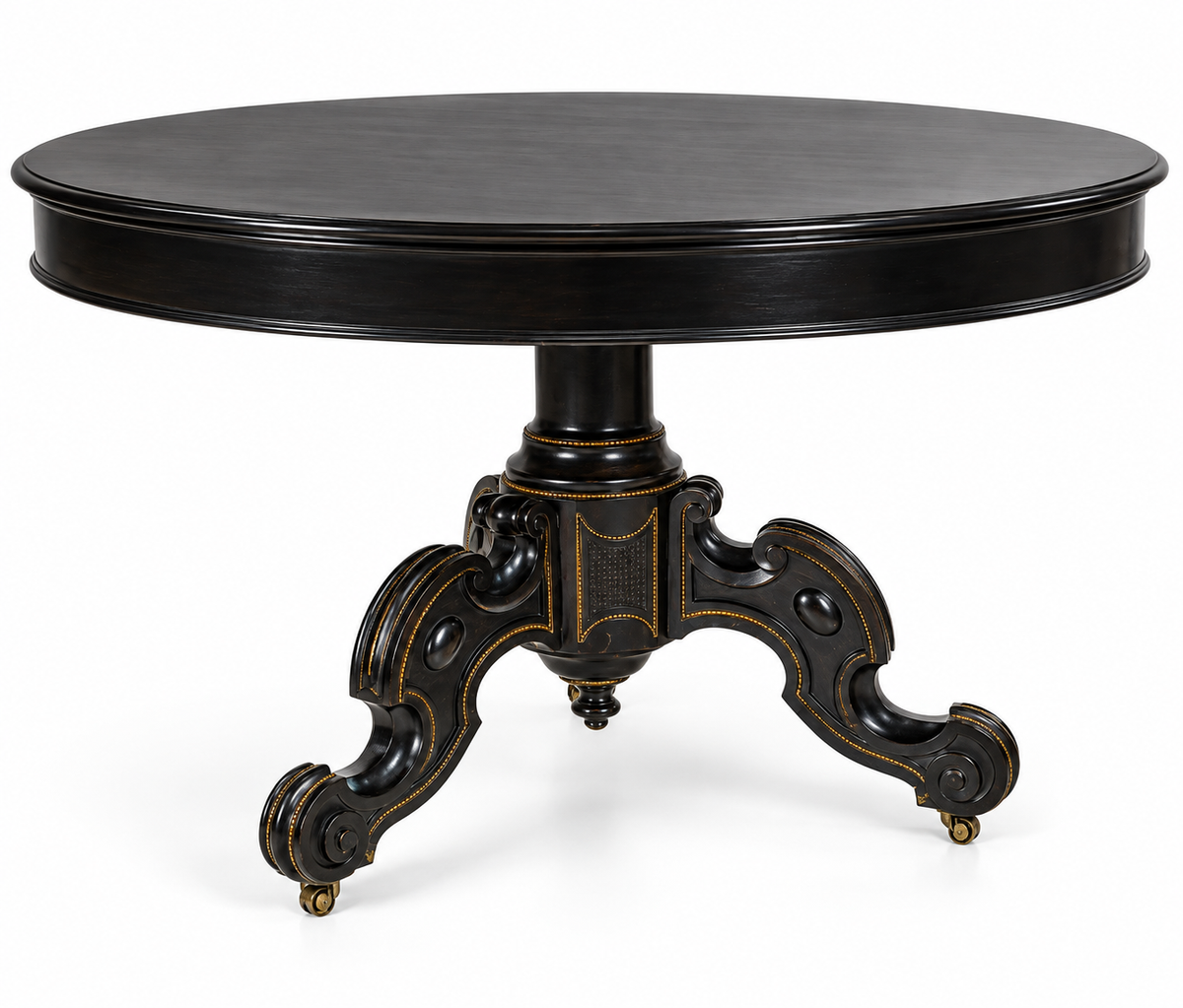 Napoléon III–Style Ebonized Oval Center Table