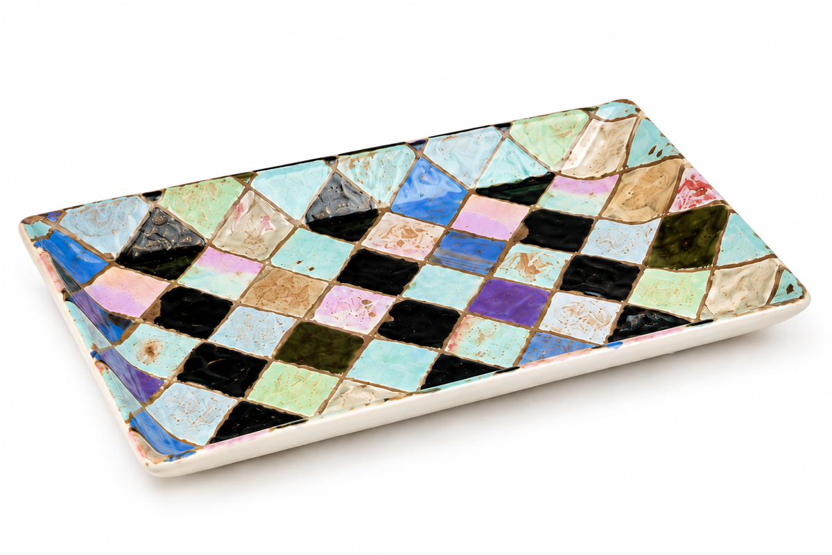 Rectangular Tray Geometric Diamonds
