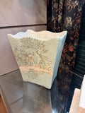 Pastorale Celadon Toile Wastebasket