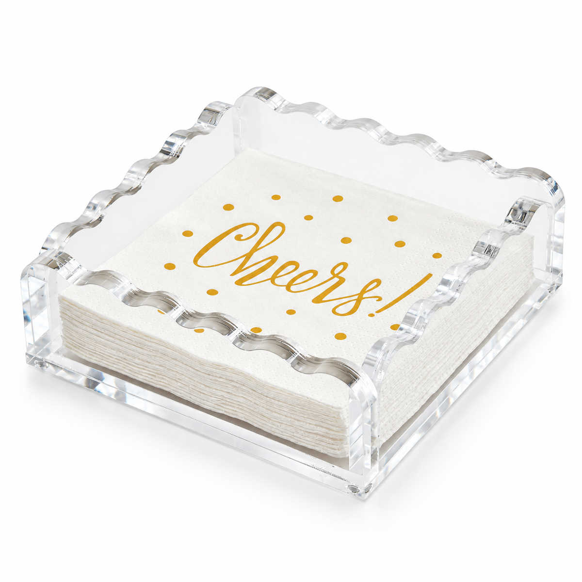 Wavy Acrylic Cocktail Nap Tray- Clear